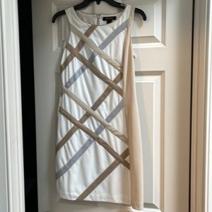 00 WGBM tank dress. Tan, grey, and beige.